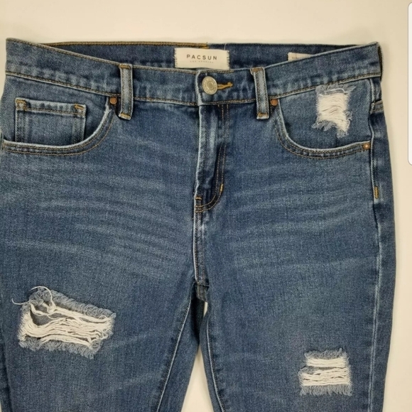 Pacsun Boyfriend Jeans Sz 26 Distressed - Picture 2 of 7